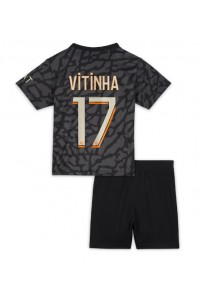 Paris Saint-Germain Vitinha Ferreira #17 Jalkapallovaatteet Lasten Kolmas peliasu 2023-24 Lyhythihainen (+ Lyhyet housut)